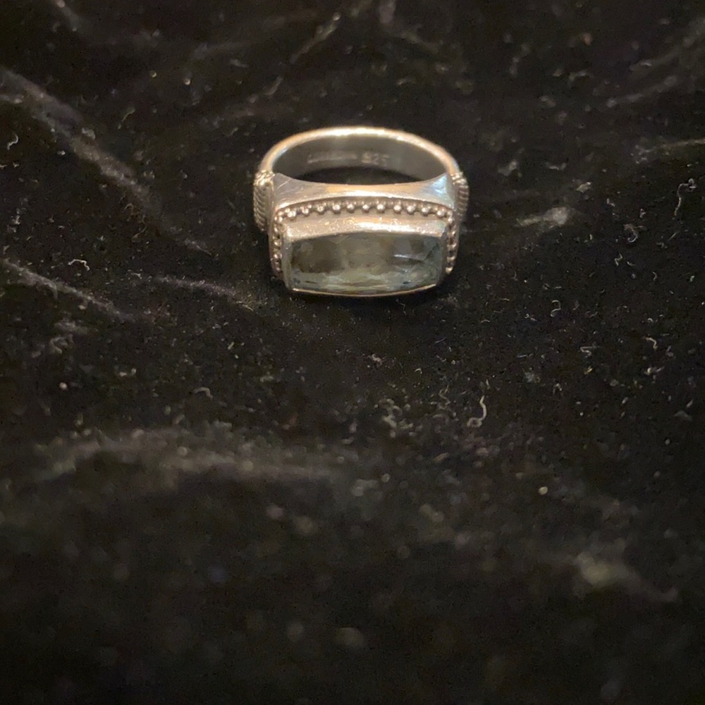 Lori Bonn Retired Blue Topaz ring with scrolling design!